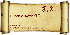 Bunder Kornél névjegykártya
