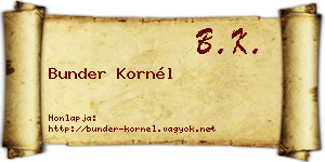 Bunder Kornél névjegykártya