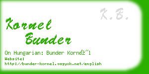 kornel bunder business card